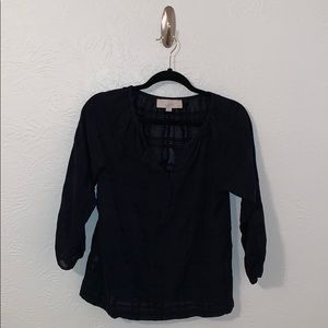 Sheer navy loft blouse